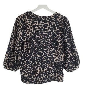 Loft Balloon Sleeve Leopard 3/4 Sleeve Crewneck Sweatshirt (L)